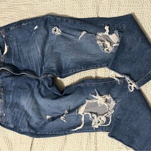 Distressed Blue Jeans